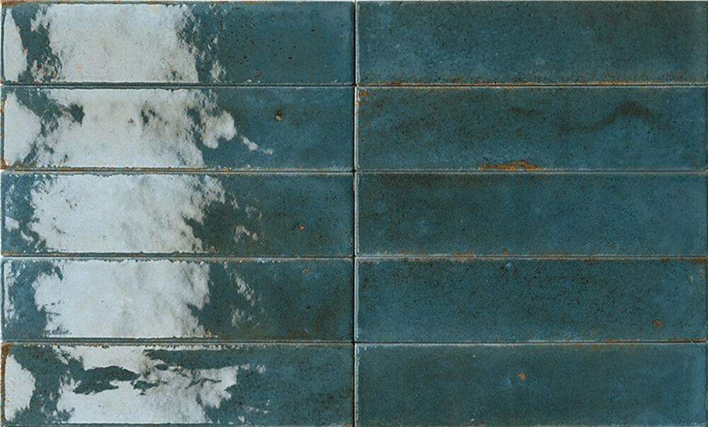 Seinälaatta Bayker Raku Blu Oriente 6 x 25 cm