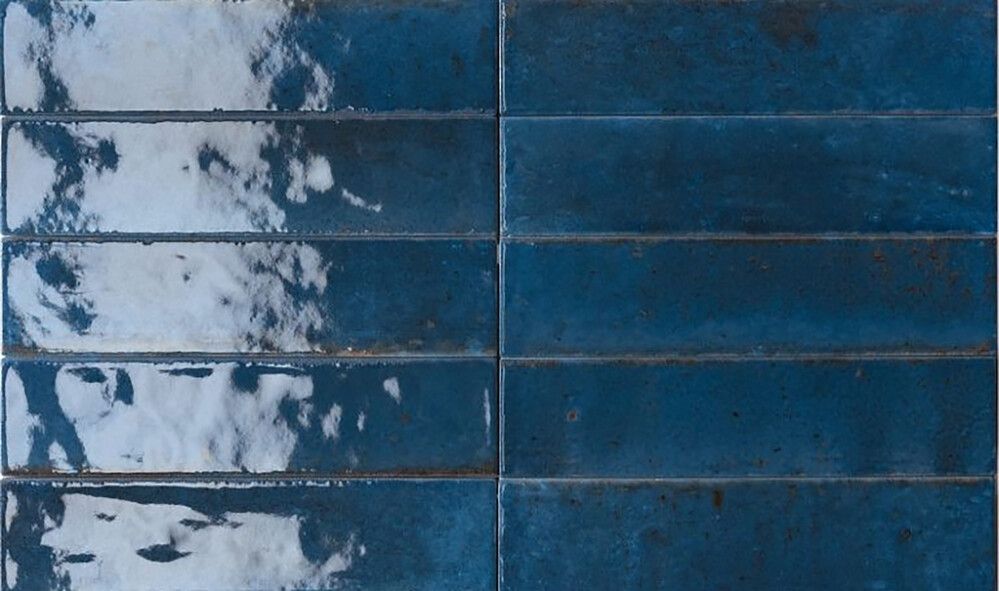 Seinälaatta Bayker Raku Blu Colbalto 6 x 25 cm