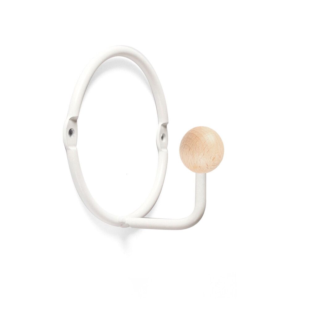 Koukku REI valkoinen beech & steel 80 mm