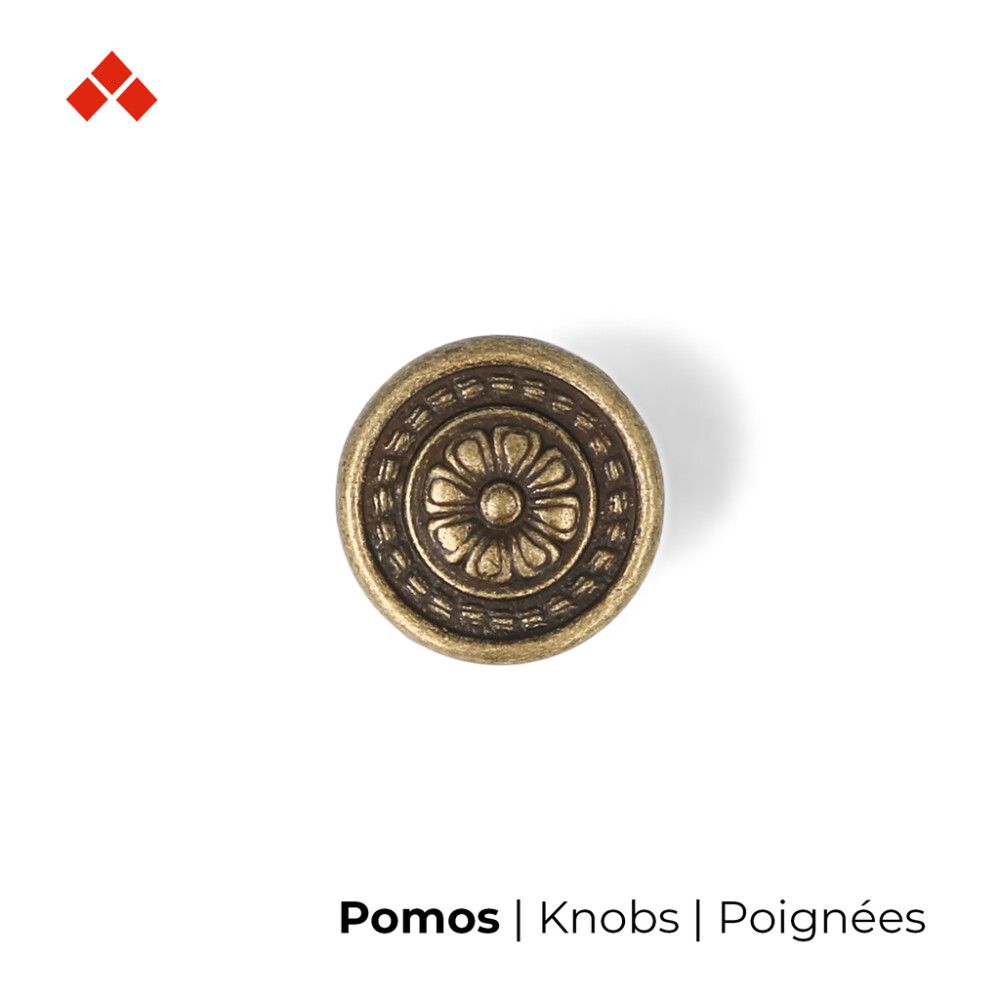 Nuppi REI antiikkimessinki 30 mm