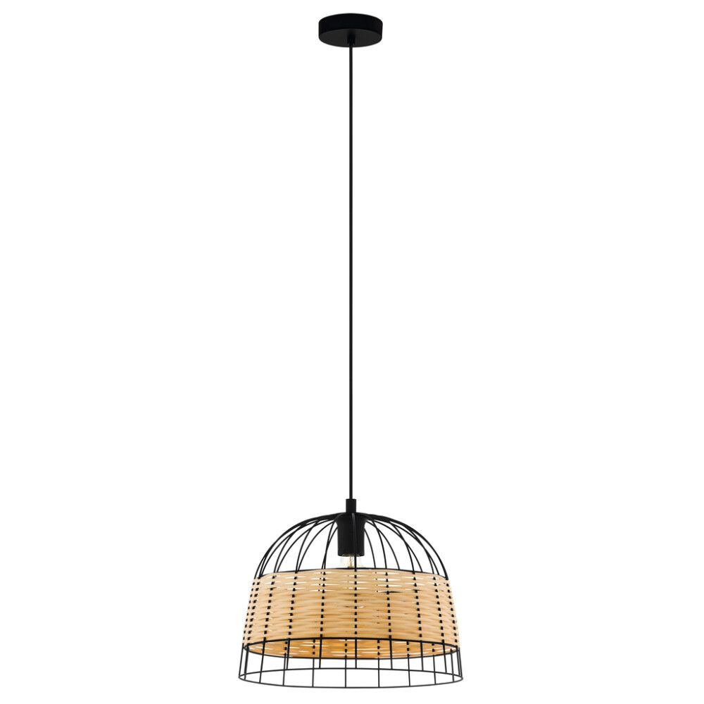 Riippuvalaisin Eglo Anwick musta/rottinki Ø 37 cm