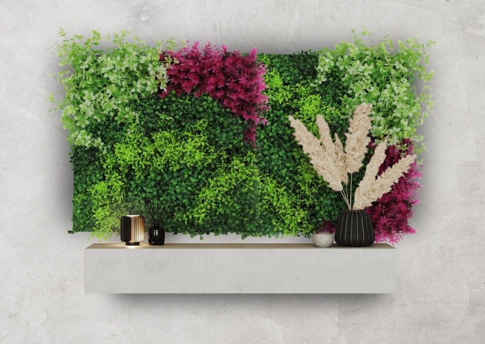 Seinäpaneeli Jangal Pink Mixed Design Flora 52 x 52 cm