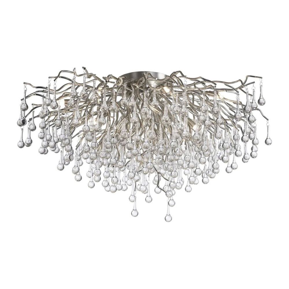 Kattokruunu Paul Neuhaus Icicle hopea Ø 100 cm