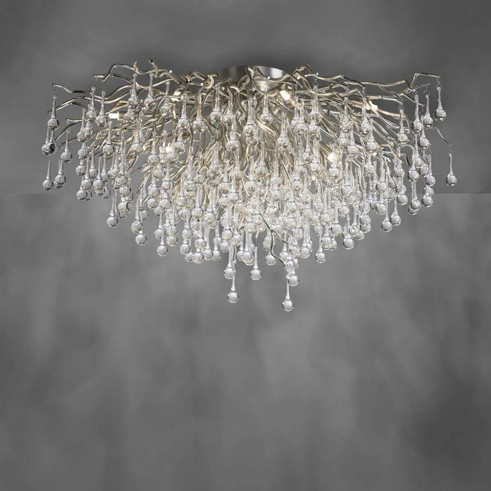 Kattokruunu Paul Neuhaus Icicle hopea Ø 100 cm