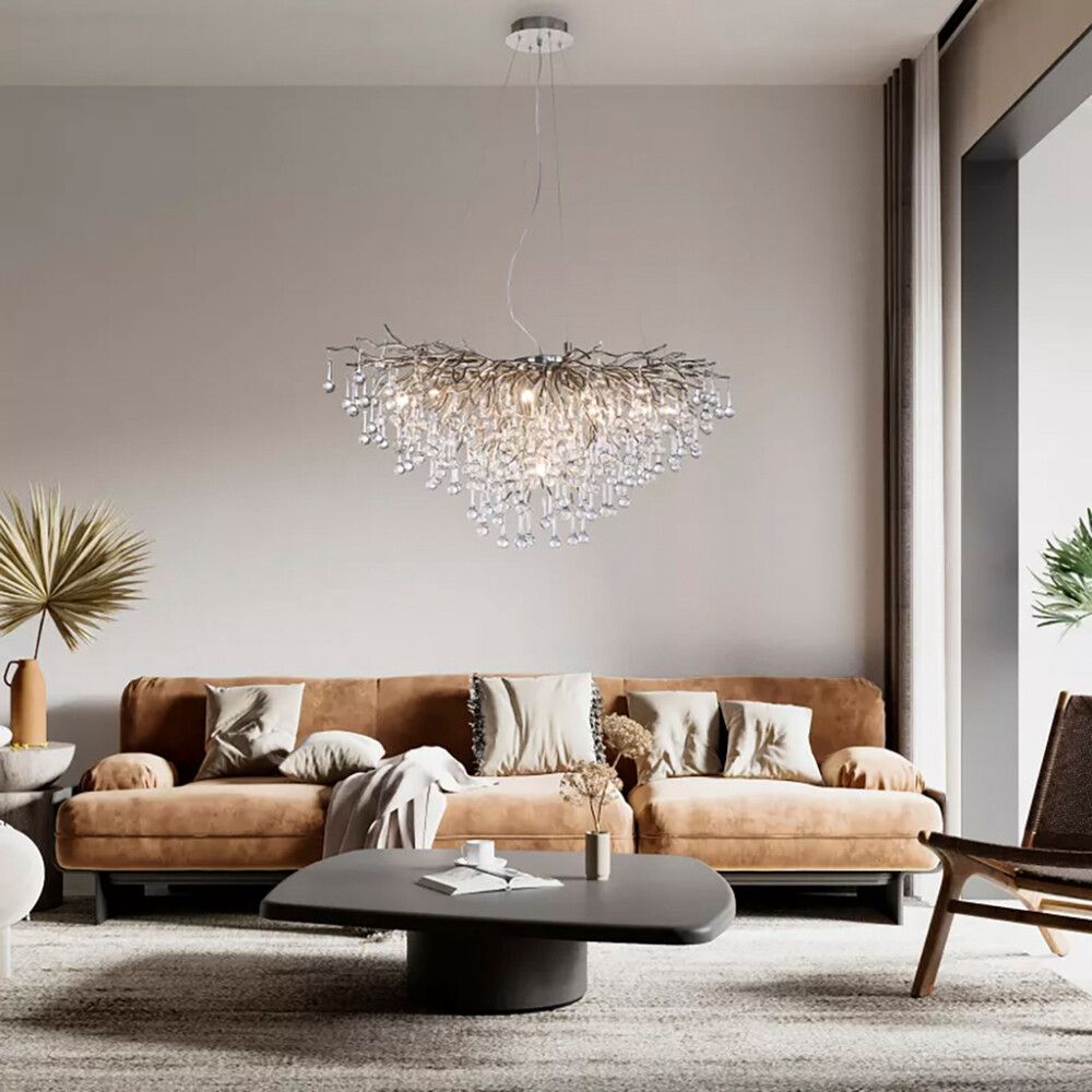 Riippuvalaisin Paul Neuhaus Icicle Hopea Ø 100 cm