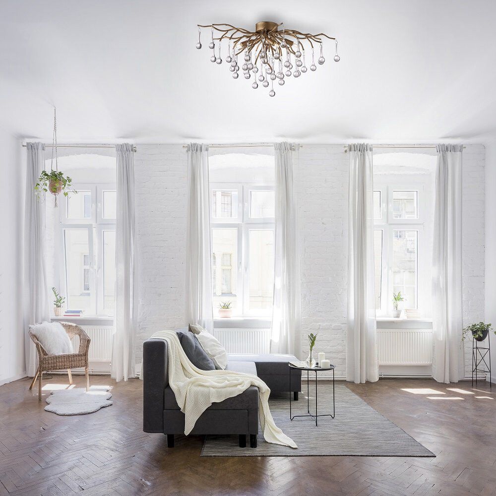 Kattovalaisin Paul Neuhaus Icicle messinki Ø 60 cm