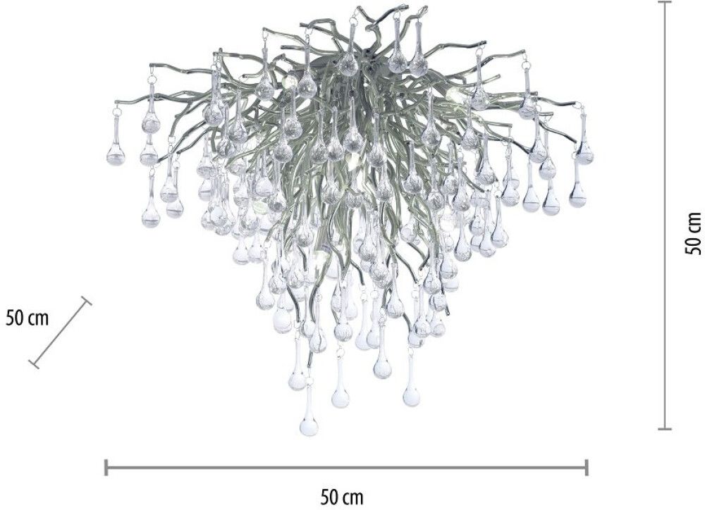 Kattokruunu Paul Neuhaus Icicle Hopea Ø 50 cm