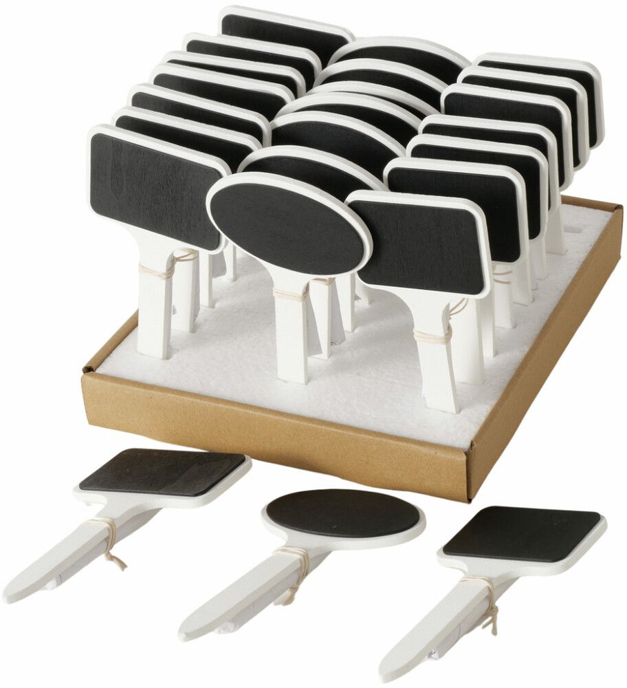 Nimikyltti kasveille mustavalkoinen lajitelma