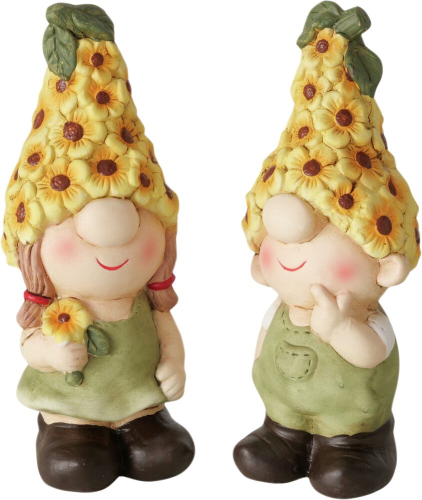 Puutarhapatsas kukkahattutonttu 21 cm lajitelma