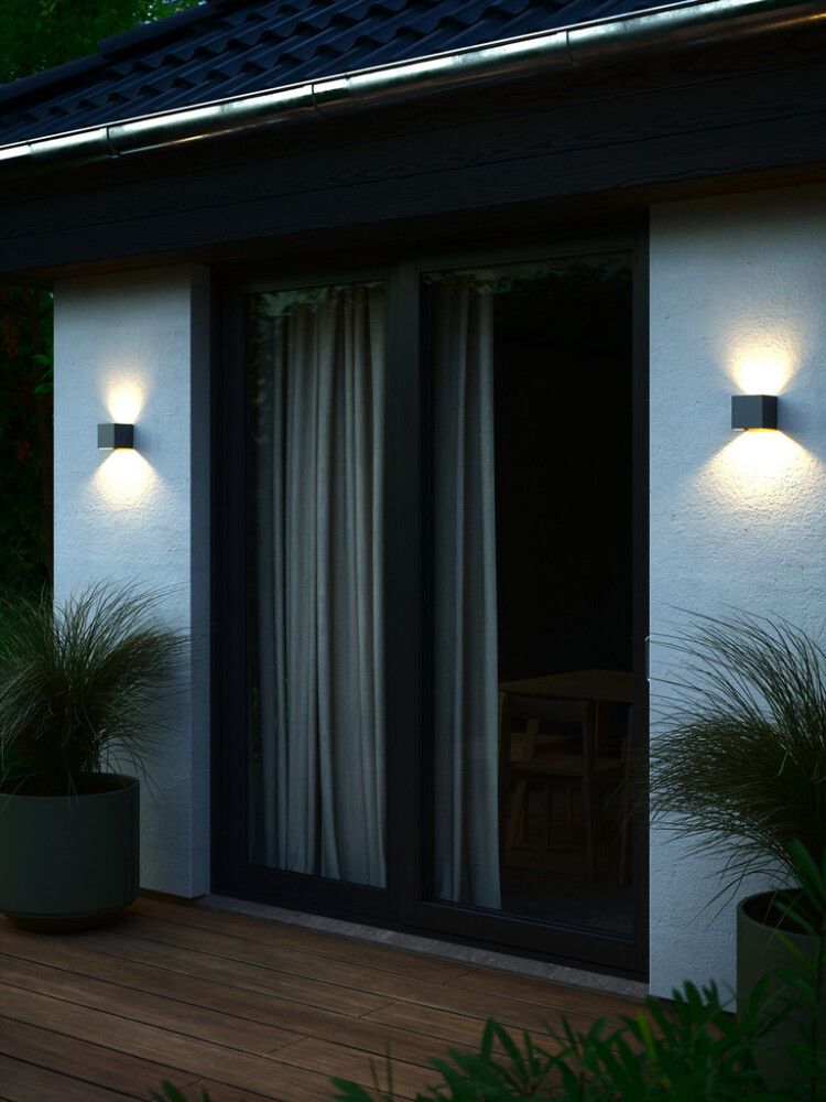 Seinävalaisin Nordlux Milda Kubi musta Antrasiitti