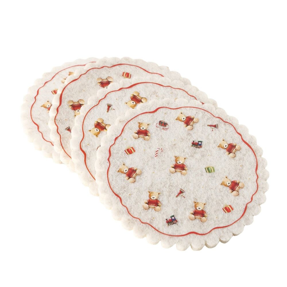 Lasinalusta Boltze Nallekarhu 4 kpl 10 cm