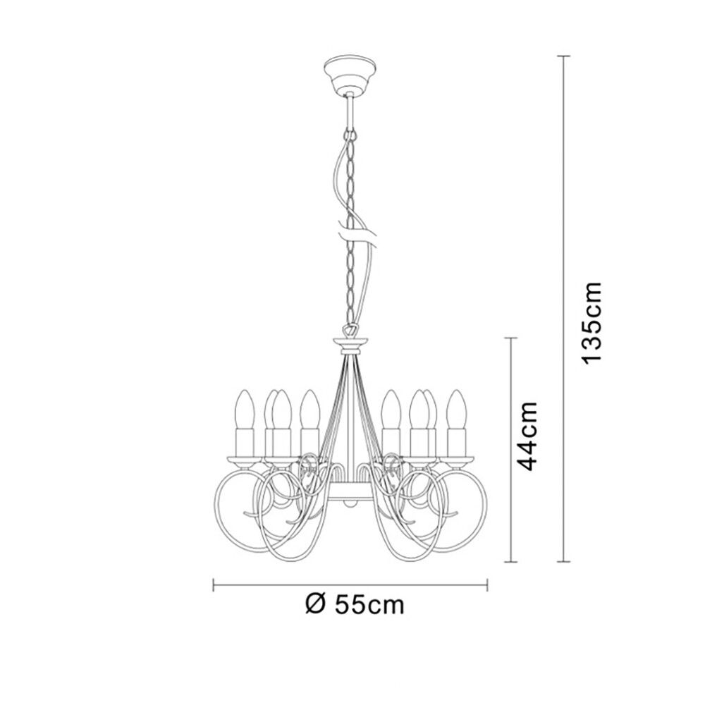 Riippuvalaisin Globo Truncatus 8-os messinki Ø 55 cm