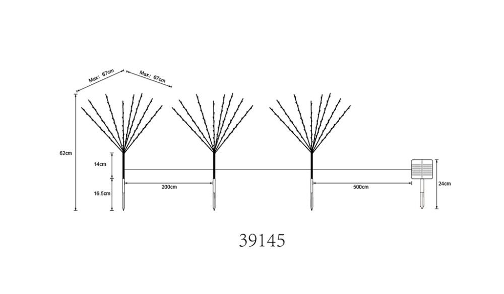 Solar Valosarja Globo 3-osainen Ruskea 62 cm