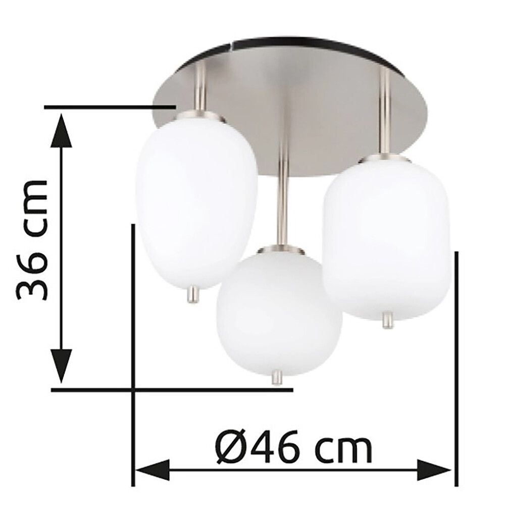 Kattovalaisin Globo Blacky 3-os Ø 46 cm Nikkeli