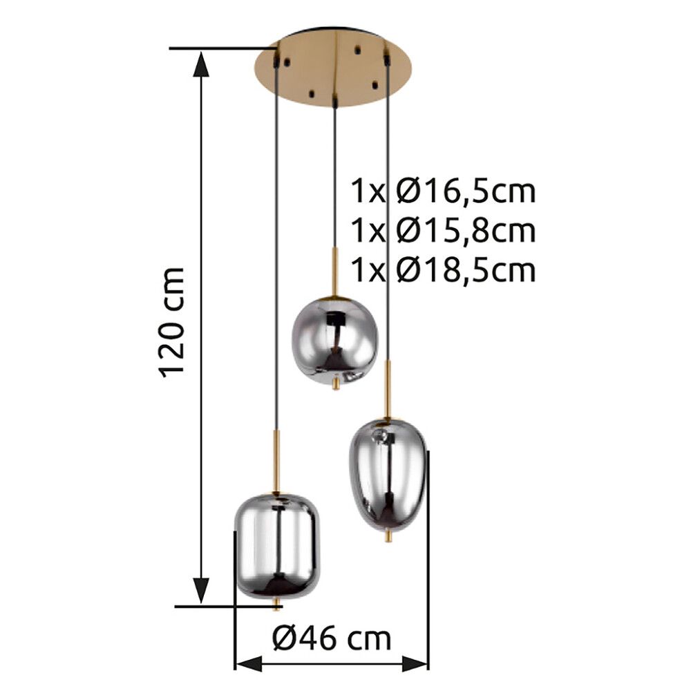Riippuvalaisin Globo Blacky I 3-os messinki