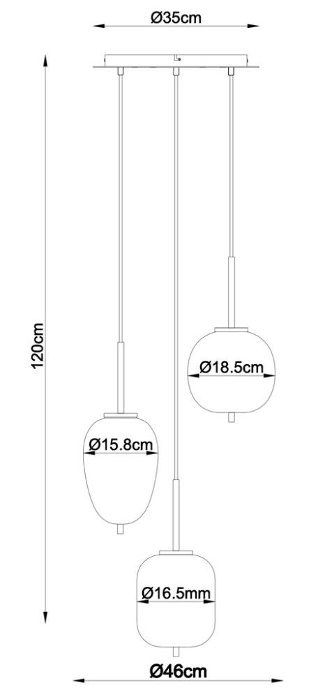 Riippuvalaisin Globo Blacky I 3-os nikkeli