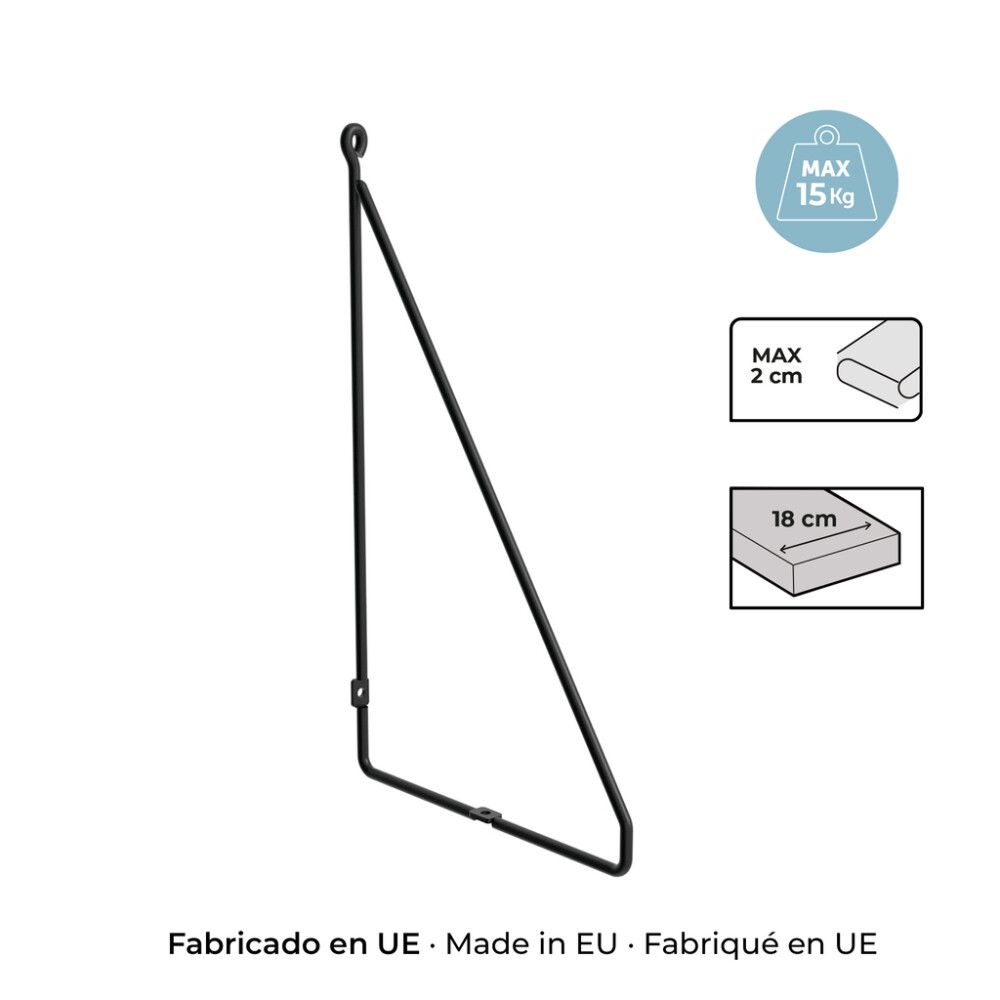 Hyllynkannatin REI 19 x 34 x 0,5 cm musta