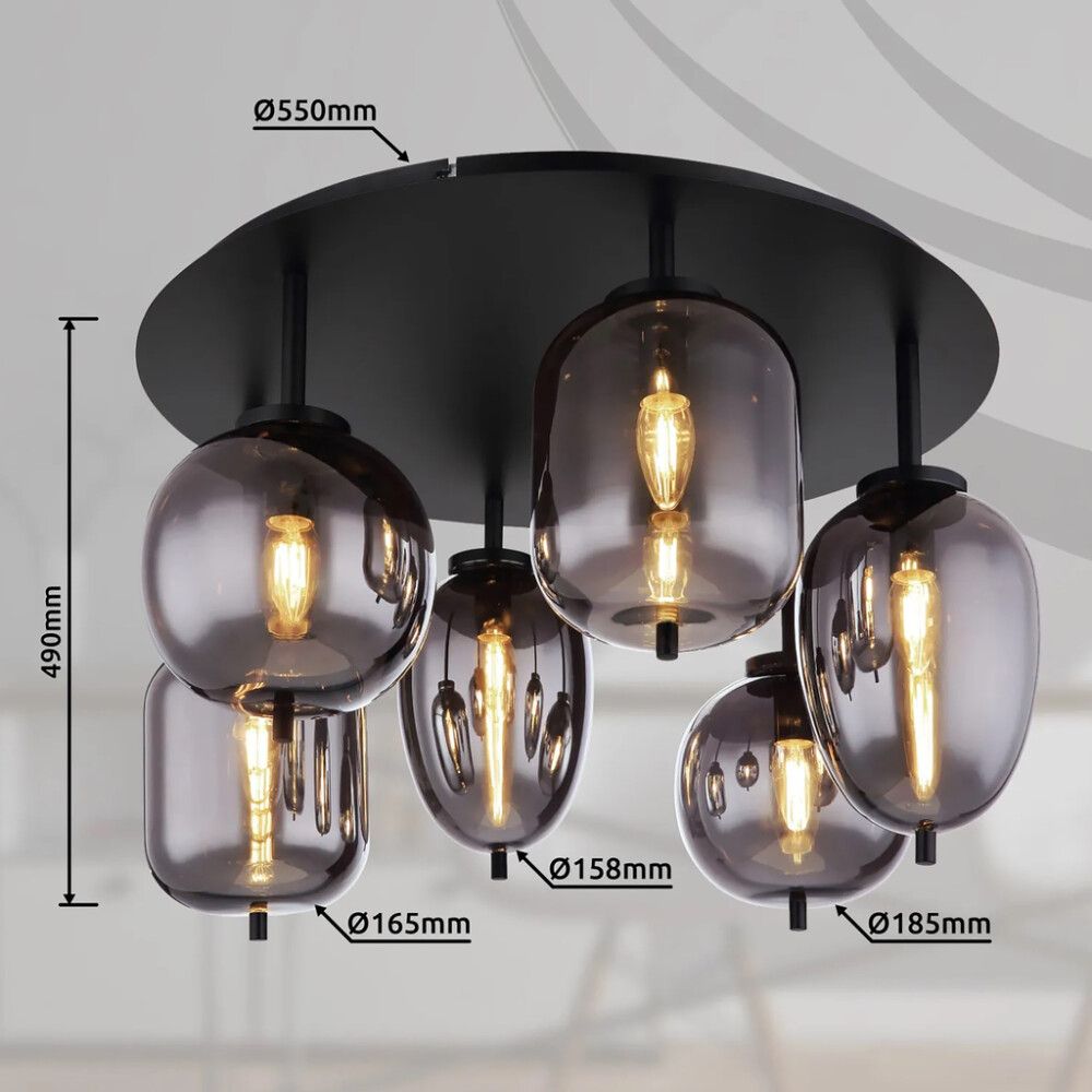 Kattovalaisin Globo Blacky 6-os Ø 65 cm Musta