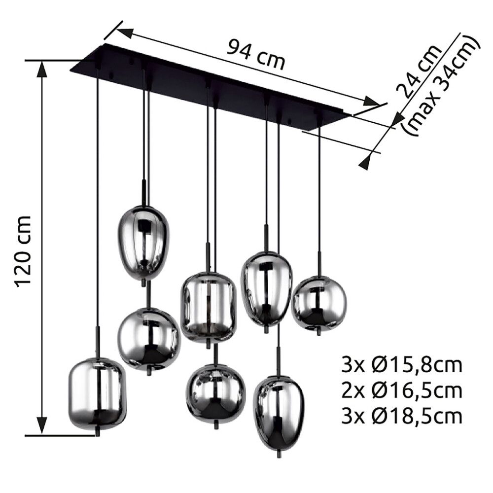 Riippuvalaisin Globo Blacky 8-os musta