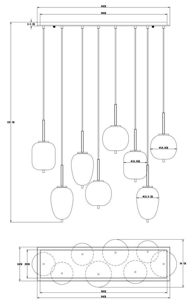 Riippuvalaisin Globo Blacky 8-os musta