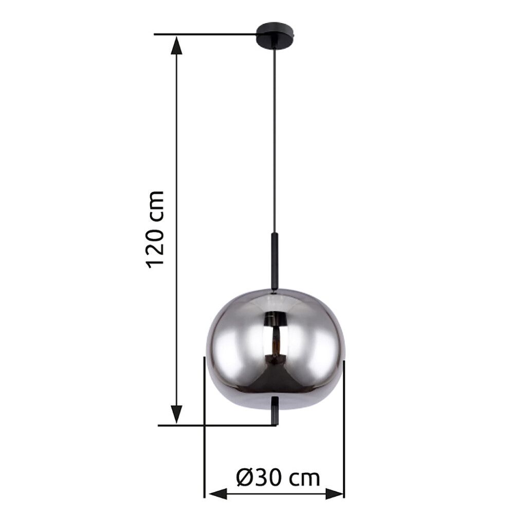 Riippuvalaisin Globo Blacky 1-os musta Ø 30 cm