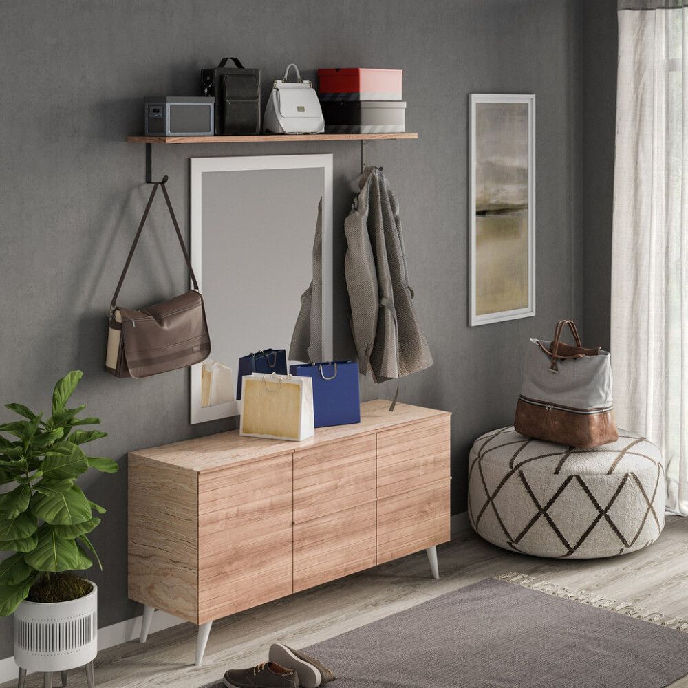 Hyllynkannatin REI 18 x 14,5 x 2 cm koukulla musta