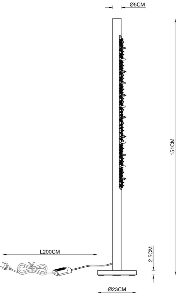 Lattiavalaisin Globo Felicitas 150 cm Puu