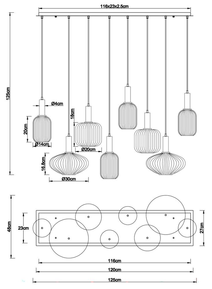 Riippuvalaisin Globo Normy 8-os messinki 125 cm