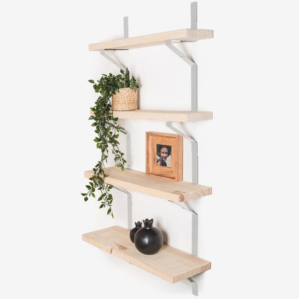 Hyllynkannatin REI 56 x 13 x 3 cm valkoinen