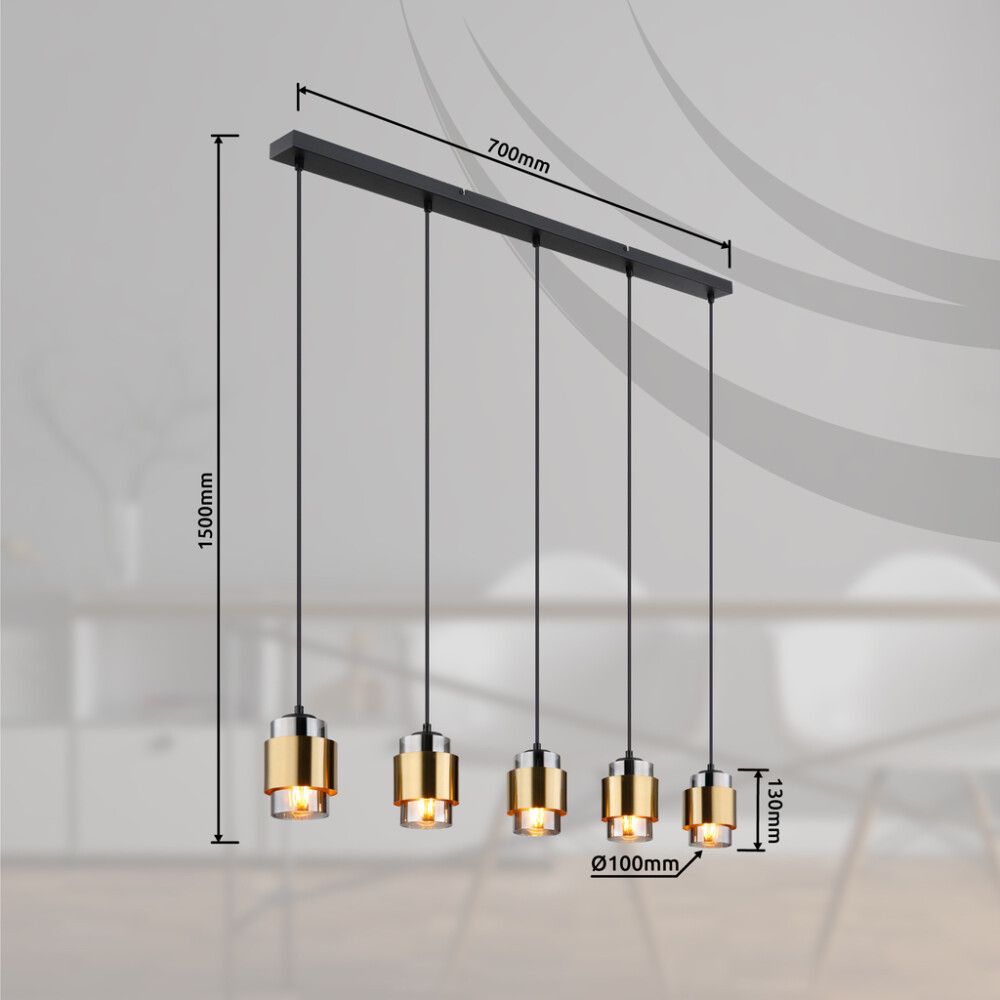 Riippuvalaisin Globo Milley 5-os musta/messinki 105 cm