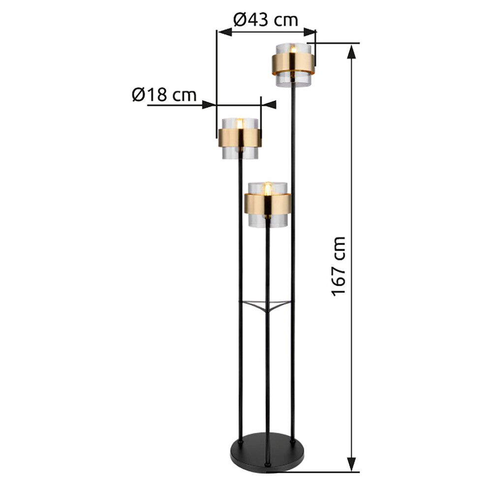 Lattiavalaisin Globo Milley 3-os 167 cm