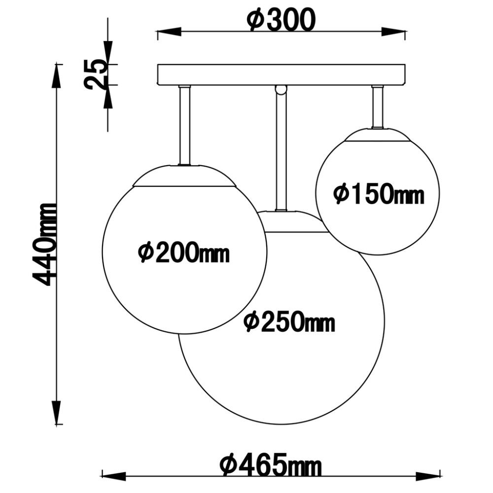 Kattovalaisin Globo Joel Ø 46,5 cm