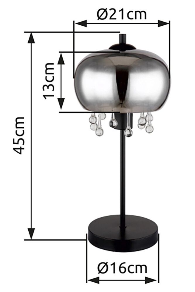 Pöytävalaisin Globo Corry 45 cm IP20