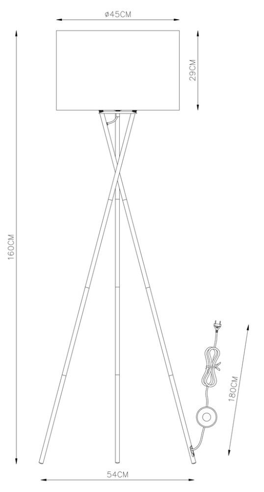 Lattiavalaisin Globo Gustav 1-os 160 cm Harmaa