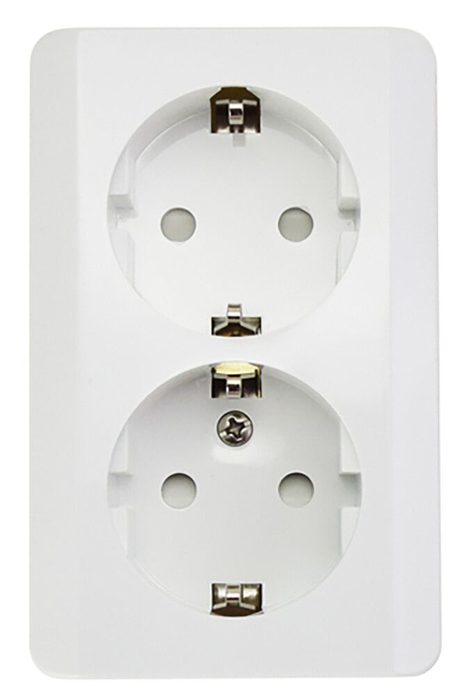 Pistorasia Harju Lumi 2-os. IP20 Valkoinen 65 x 101 mm