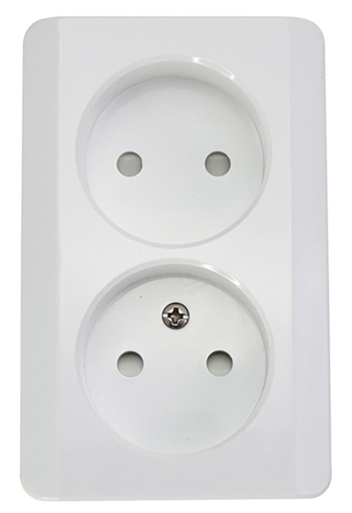 Pistorasia Harju Lumi 2-os. IP20 Valkoinen 65 x 101 mm