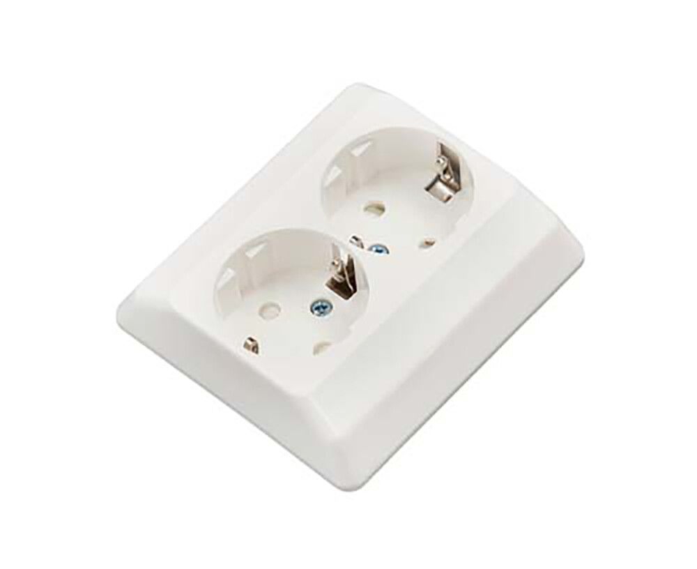 Pistorasia Harju 2-os. IP20 Valkoinen 87 x 90 mm