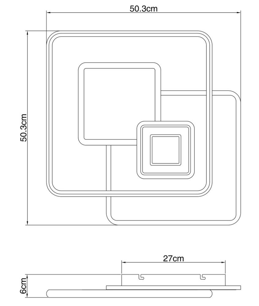 Kattovalaisin Globo Roderick 50,3 x 50,3 cm
