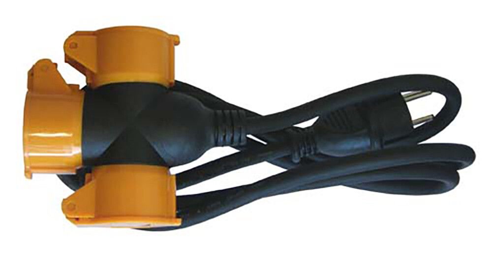 Jatkojohto Harju 3-osainen IP44 Musta/Oranssi 1,5 m