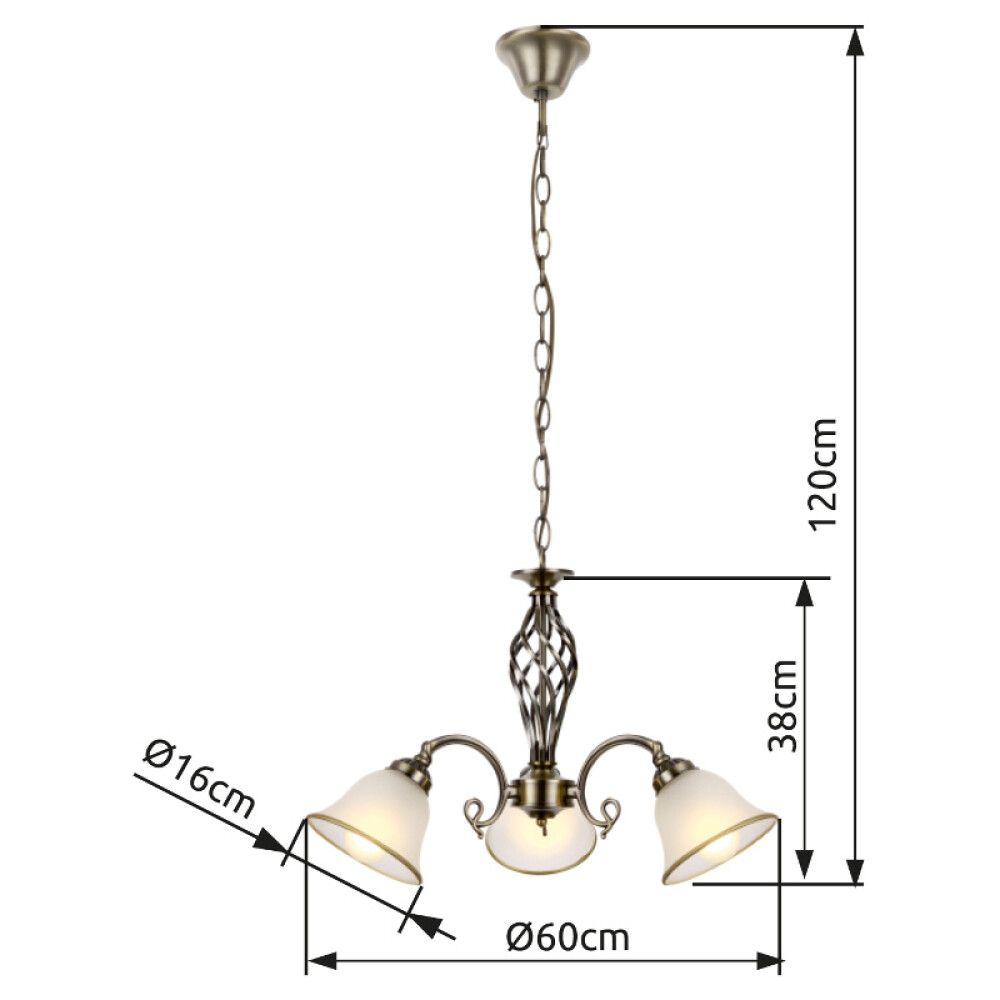 Riippuvalaisin Globo Odin 3-os messinki 120 cm