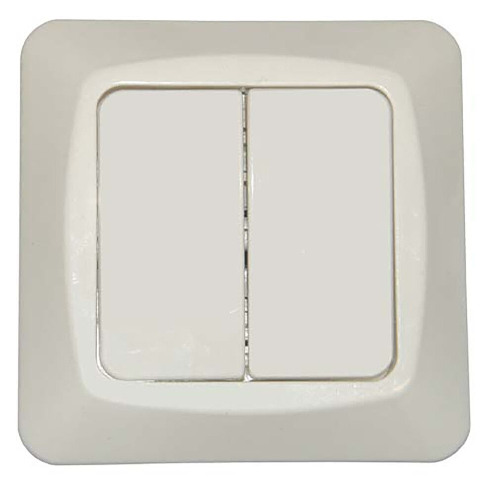 Kytkin 6+6 Etman IP21 Valkoinen 85 x 85 mm