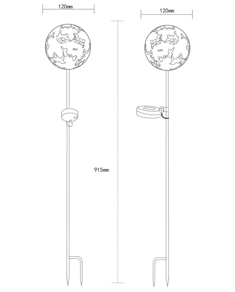 Solar Globo valopallo vaahtera ruosteen värinen Ø 12 cm