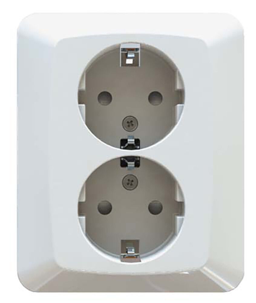 Pistorasia Etman 2-os. IP20 Valkoinen 83 x 104mm