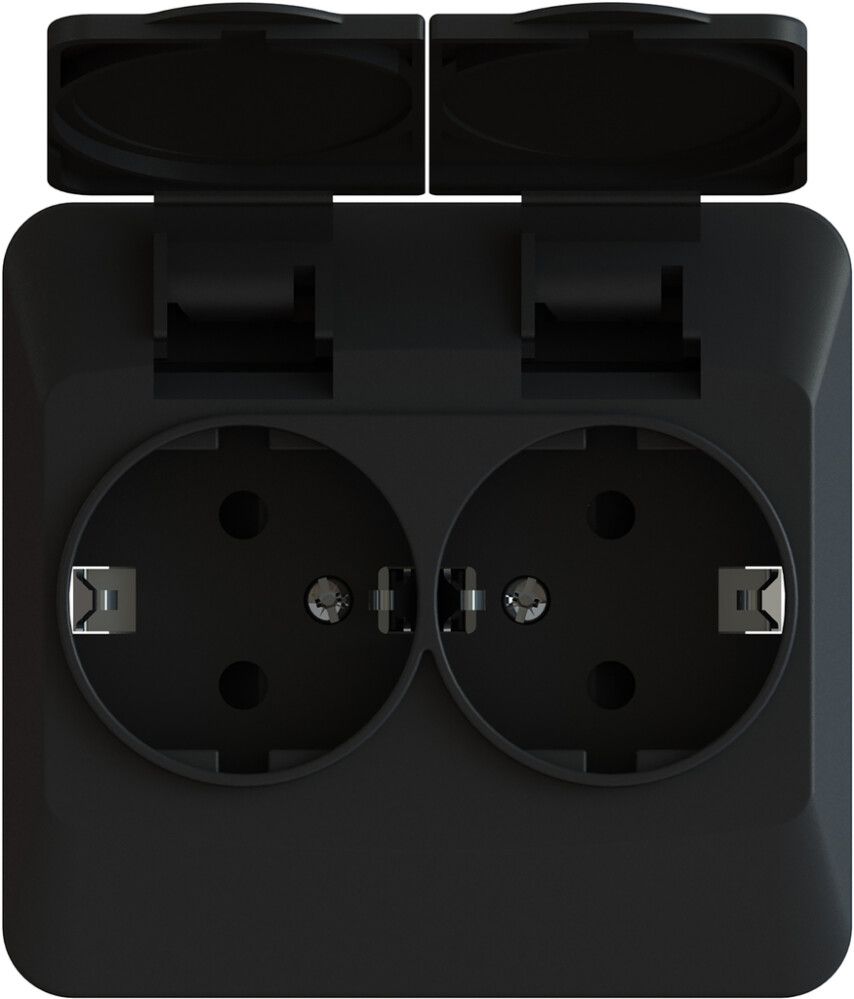 Pistorasia 2-os. Harju IP44 Hiili Musta JL