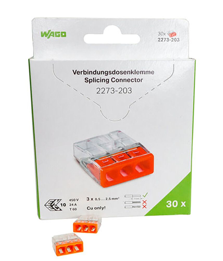 Rasialiitin Wago 2273-203 3-Nap 30 kpl