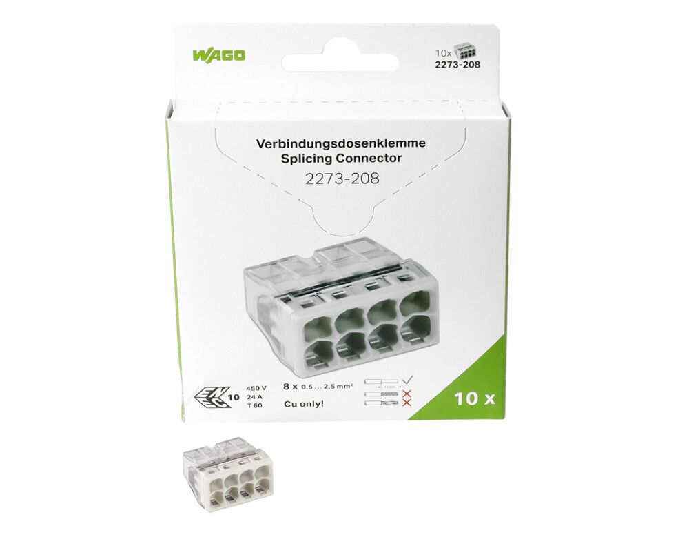 Rasialiitin Wago 2273-208 8-nap 10 kpl