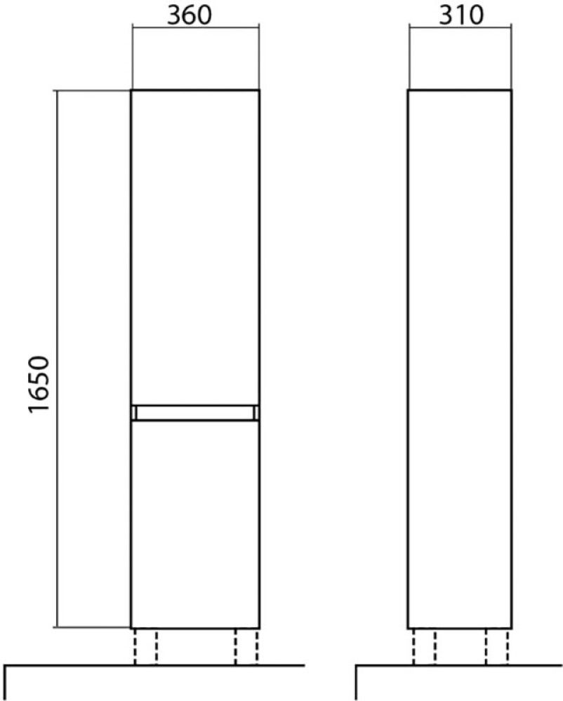 Korkeakaappi Aqua Rodos Elite Mattavalkoinen 36 x 31 x 165 cm
