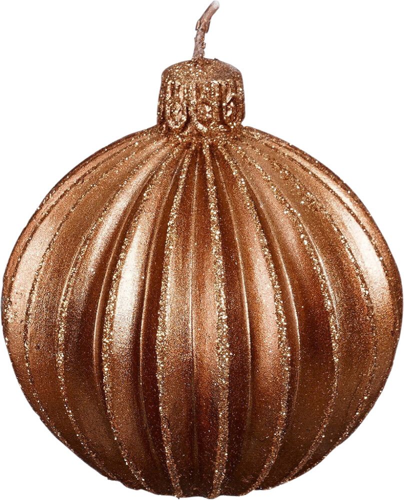 Kynttilä joulupallo valkokupari 7,5 cm 2 kpl lajitelma