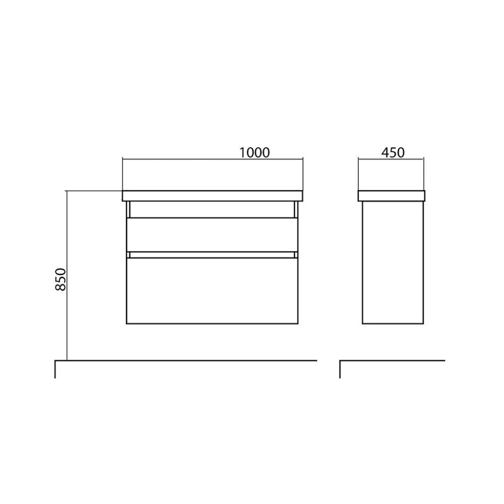 Allaskaappi Aqua Rodos Elite Grafiitinharmaa 100 cm