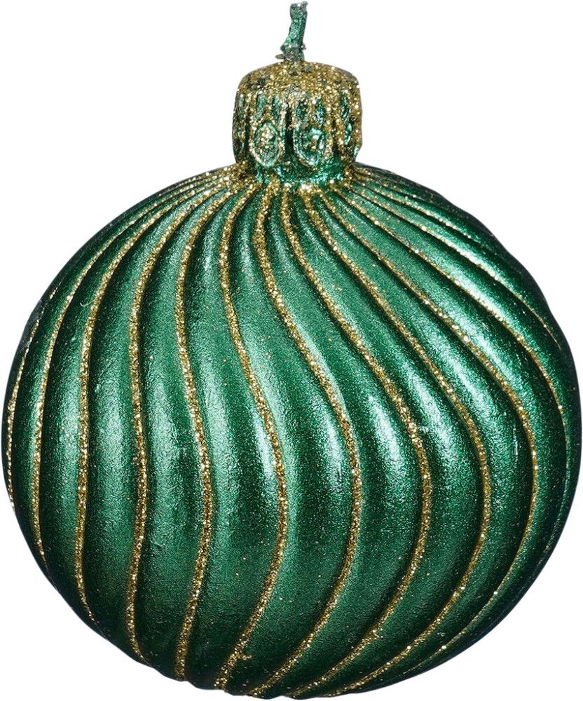 Kynttilä joulupallo punavihreä 7,5 cm 2 kpl lajitelma